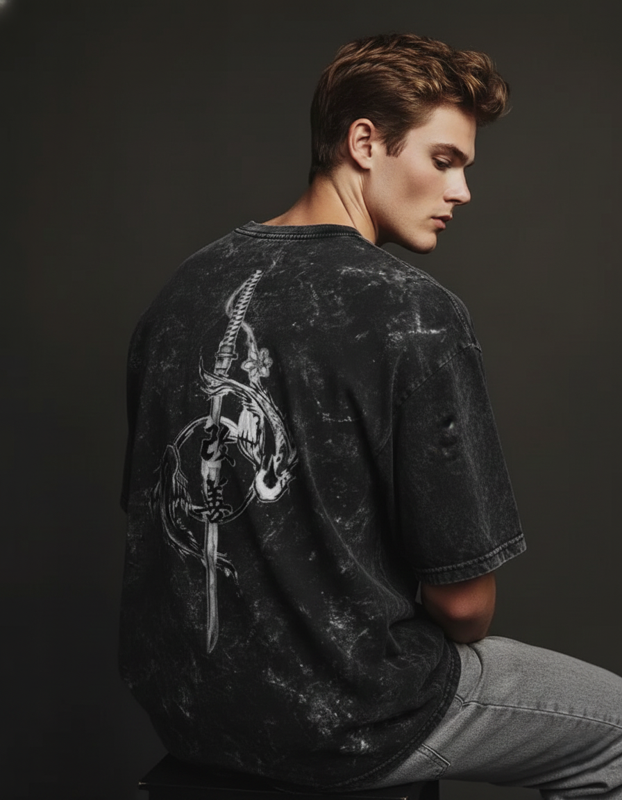 Japanese Zen brush Katana Art Tee